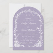 Romantic Botanical Garden Lavender Wedding Arch  Kaart (Voorkant)