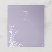 Romantic Botanical Garden Lavender Wedding Plaatskaartje (Buitenkant ongevouwen)