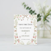 Romantic Botanical Garden Save the Date | Kaart (Staand voorkant)
