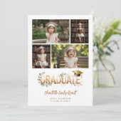 Romantic Botanical Kindergarten Grad 5-Photo Aankondiging (Staand voorkant)