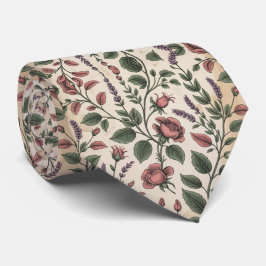 Romantic Botanical Roses Stropdas