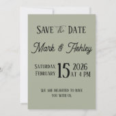 Romantic Botanical Save The Date | Bride & Groom  (Achterkant)