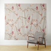 Romantic Botanical Wall Tapestry – Heart Blossom Wandkleed (In Situ (horizontaal))