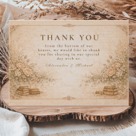 Romantic Botanical Wildflower Garden Wedding Bedankkaart