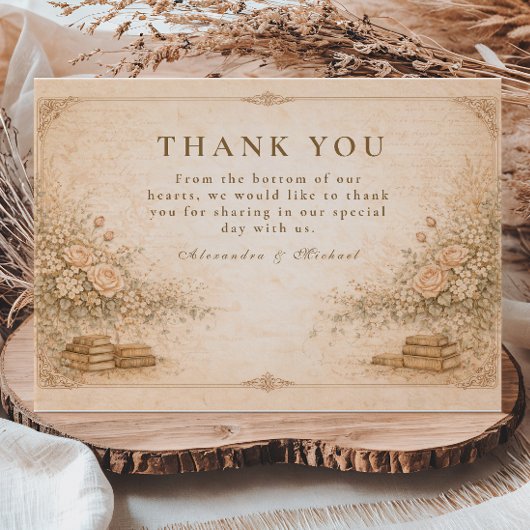 Romantic Botanical Wildflower Garden Wedding Bedankkaart