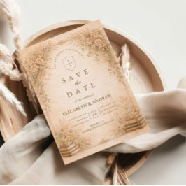 Romantic Botanical Wildflower Garden Wedding Save The Date