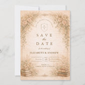 Romantic Botanical Wildflower Garden Wedding Save The Date (Voorkant)