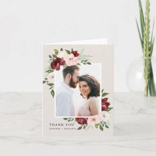 Romantic Bouquet Bedankkaart (Voorkant)