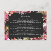 Romantic Bouquet Hot Pink Black Gold Wedding Informatiekaartje (Voorkant)