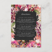 Romantic Bouquet Hot Pink Black Gold Wedding Informatiekaartje (Voorkant)