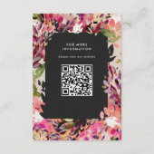 Romantic Bouquet Hot Pink Black Gold Wedding Informatiekaartje (Achterkant)