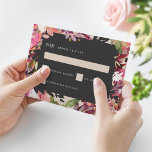 Romantic Bouquet Hot Pink Black Gold Wedding RSVP Kaartje<br><div class="desc">Handbeschilderde bloemkolen met faux goudaccenten. Alle tekst kan worden bewerkt. De backer met maaltijdopties is editable,  verwijdert indien niet nodig.</div>