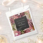 Romantic Bouquet Hot Pink Black Wedding Bedankzakje (Geknipt)