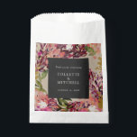 Romantic Bouquet Hot Pink Black Wedding Bedankzakje<br><div class="desc">Ideaal voor gunsten of welkomstkits. Met de hand geschilderd waterverf bloemkolf met originele kunstwerken en nepgoudaccenten. Alle tekst kan worden bewerkt. Vierkante vorm en kleur kunnen worden bewerkt.</div>