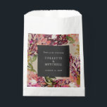 Romantic Bouquet Hot Pink Black Wedding Bedankzakje<br><div class="desc">Ideaal voor gunsten of welkomstkits. Met de hand geschilderd waterverf bloemkolf met originele kunstwerken en nepgoudaccenten. Alle tekst kan worden bewerkt. Vierkante vorm en kleur kunnen worden bewerkt.</div>