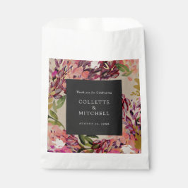 Romantic Bouquet Hot Pink Black Wedding Bedankzakje