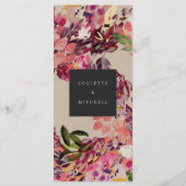 Romantic Bouquet Hot Pink Black Wedding Menu (Achterkant)