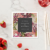 Romantic Bouquet Hot Pink Black Wedding Servet (Insitu)