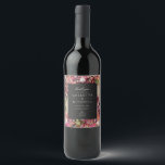 Romantic Bouquet Hot Pink Black Wedding Wijn Etiket<br><div class="desc">Met de hand geschilderd waterverf bloemkolf met originele kunstwerken en nepgoudaccenten. De schaal en de kleur van de rechthoek zijn editable. Alle tekst kan worden bewerkt. Breng desgewenst over op een ander etiket.</div>