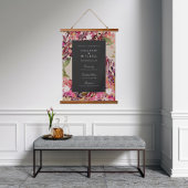 Romantic Bouquet Hot Pink Black Weduwen Welkom Hangend Wandkleed