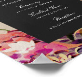 Romantic Bouquet Hot Pink Black Weduwen Welkom Poster (Hoek)