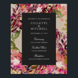 Romantic Bouquet Hot Pink Black Weduwen Welkom Poster<br><div class="desc">Pas de tekst en de grootte van het poster aan om uw gebeurtenis aan te passen. Oorspronkelijke waterverf collage met faux goudaccenten.</div>