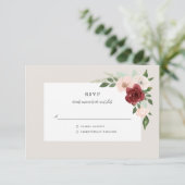 Romantic Bouquet RSVP Kaartje (Staand voorkant)