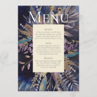 Romantic bouquet schilderde blues menu