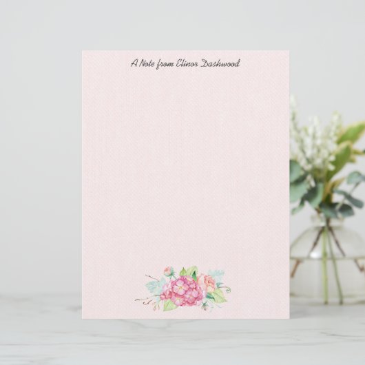 Romantic Bouquet-schrijfpapier Briefhoofd (Staand voorkant)