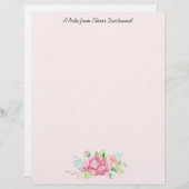 Romantic Bouquet-schrijfpapier Briefhoofd (Voorkant / Achterkant)