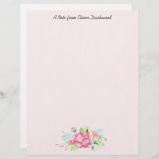 Romantic Bouquet-schrijfpapier Briefhoofd (Voorkant / Achterkant)