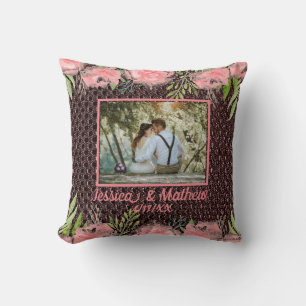 Romantic Bouquet Soft Pink Floral Photo Pillow Kussen