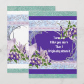 Romantic Boyvriend Paarse Blue Floral Valentijn (Voorkant / Achterkant)