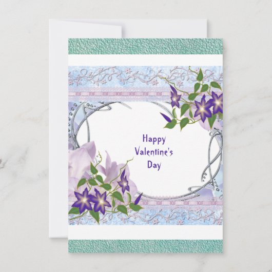 Romantic Boyvriend Paarse Blue Floral Valentijn (Achterkant)