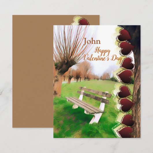 Romantic Boyvriend Valentijnse Heart Garden Bench (Voorkant / Achterkant)