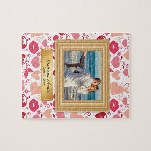 Romantic BoyVriend Vriendin Paar Foto Puzzle Legpuzzel (Horizontaal)