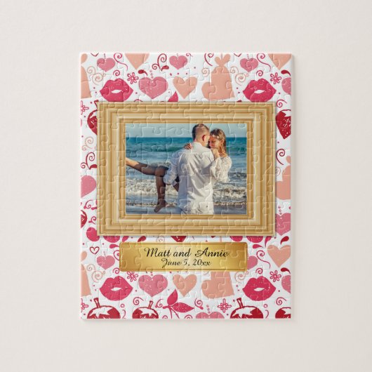 Romantic BoyVriend Vriendin Paar Foto Puzzle Legpuzzel (Verticaal)