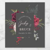 Romantic Bridal Bouquet Customized Wijn Etiket (Enkel label)