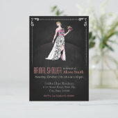 Romantic Bridal shower modern invitation Kaart (Staand voorkant)
