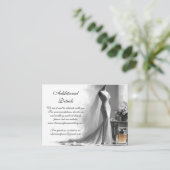 Romantic Bridal Sketch Wedding Enclosure Card  Informatiekaartje (Staand voorkant)
