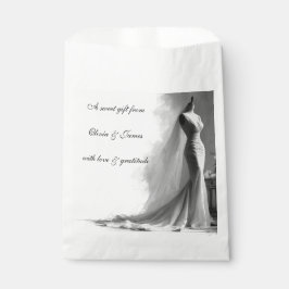Romantic Bridal Sketch Wedding Favor Bag Bedankzakje