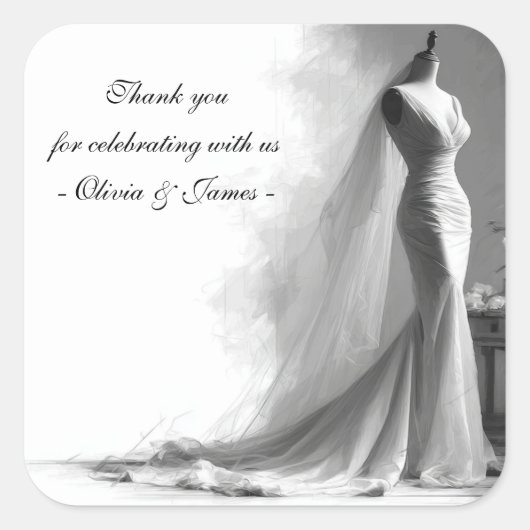 Romantic Bridal Sketch Wedding Sticker - Perfume (Voorkant)