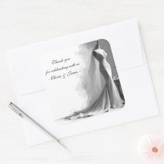 Romantic Bridal Sketch Wedding Sticker - Perfume (Envelop)