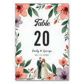 Romantic Bride And Groom Floral Garden Wedding Kaart (Voorkant)