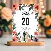 Romantic Bride And Groom Floral Garden Wedding Kaart