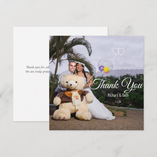 Romantic Bride & Groom Bedankt voor je huwelijk (Voorkant / Achterkant)