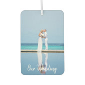 Romantic Bride Groom Foto Our Wedding Typography Luchtverfrisser (Voorkant)
