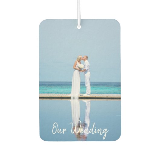 Romantic Bride Groom Foto Our Wedding Typography Luchtverfrisser (Voorkant)