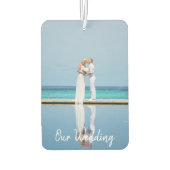 Romantic Bride Groom Foto Our Wedding Typography Luchtverfrisser (Achterkant)