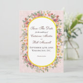 Romantic Bright Garden Floral Save The Date Card Kaart (Staand voorkant)
